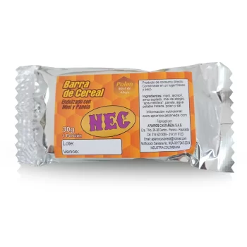 Barra de Cereal endulzado con miel y panela