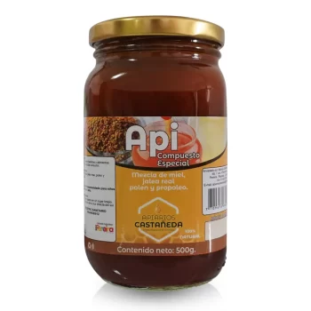 Mezcla de miel jalea real polen y propóleo
